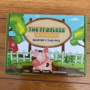 The Frayless Crochet Barney the Pig Kit. AGES 12+, NEW